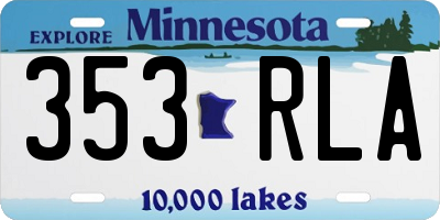 MN license plate 353RLA