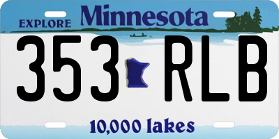 MN license plate 353RLB