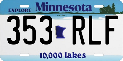 MN license plate 353RLF