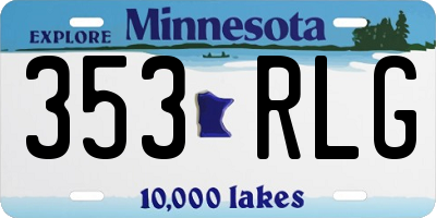 MN license plate 353RLG