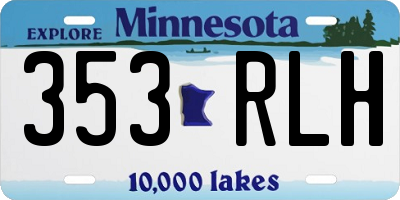 MN license plate 353RLH