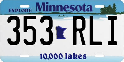 MN license plate 353RLI