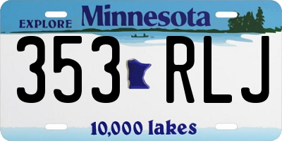 MN license plate 353RLJ