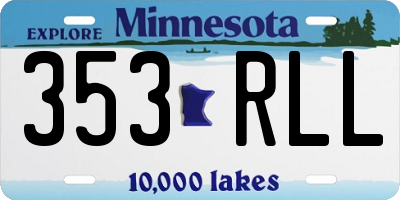 MN license plate 353RLL