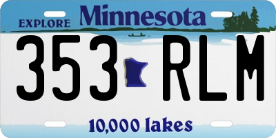 MN license plate 353RLM