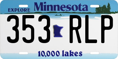 MN license plate 353RLP
