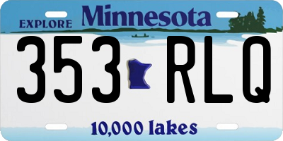 MN license plate 353RLQ