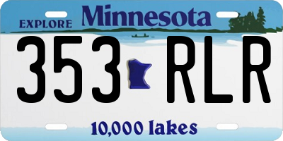 MN license plate 353RLR