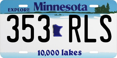 MN license plate 353RLS