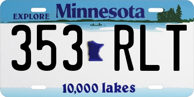 MN license plate 353RLT