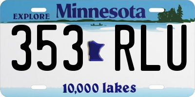 MN license plate 353RLU
