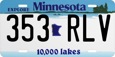 MN license plate 353RLV