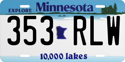MN license plate 353RLW