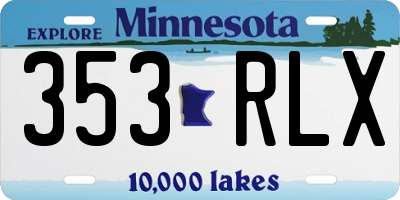 MN license plate 353RLX