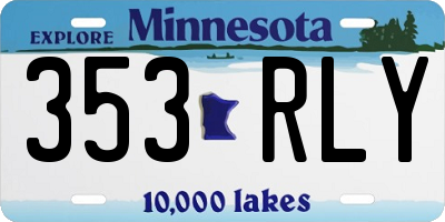 MN license plate 353RLY