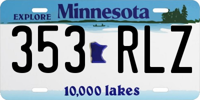 MN license plate 353RLZ