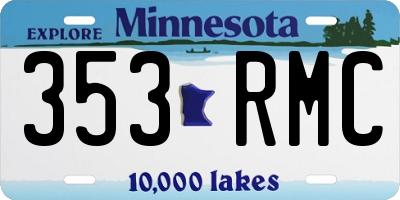 MN license plate 353RMC