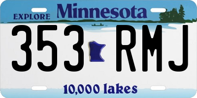 MN license plate 353RMJ