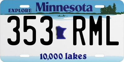 MN license plate 353RML