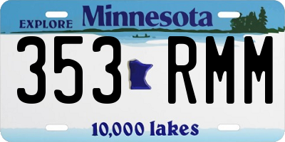 MN license plate 353RMM