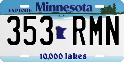 MN license plate 353RMN