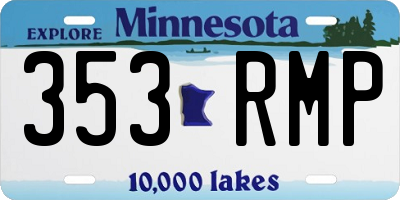 MN license plate 353RMP