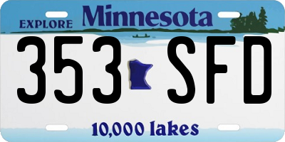 MN license plate 353SFD