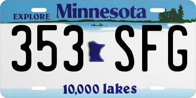 MN license plate 353SFG