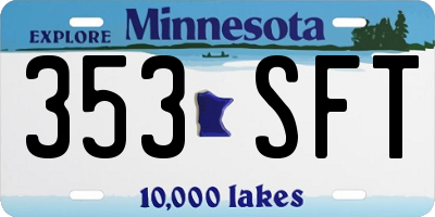 MN license plate 353SFT