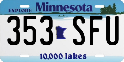 MN license plate 353SFU