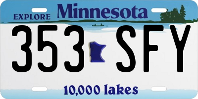 MN license plate 353SFY