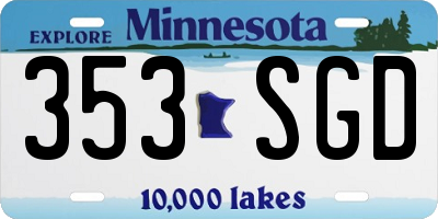 MN license plate 353SGD