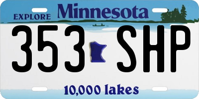 MN license plate 353SHP
