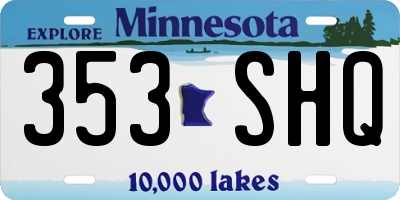MN license plate 353SHQ