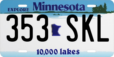 MN license plate 353SKL