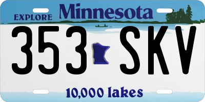 MN license plate 353SKV