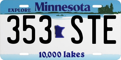 MN license plate 353STE