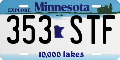 MN license plate 353STF