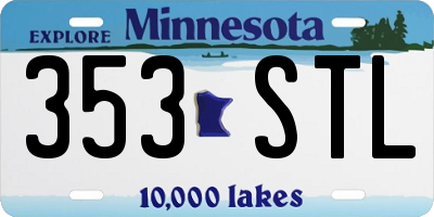 MN license plate 353STL