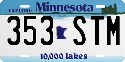 MN license plate 353STM