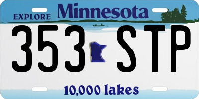 MN license plate 353STP