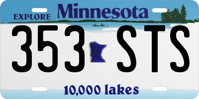 MN license plate 353STS
