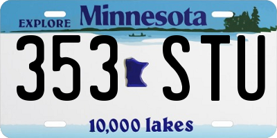 MN license plate 353STU
