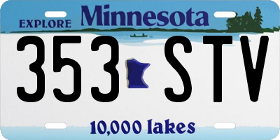 MN license plate 353STV