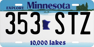 MN license plate 353STZ