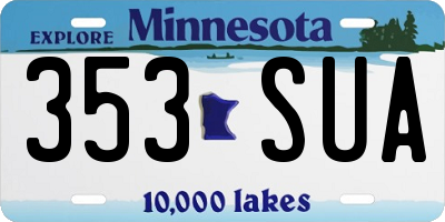 MN license plate 353SUA