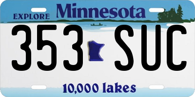 MN license plate 353SUC