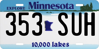 MN license plate 353SUH