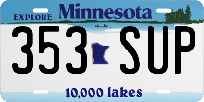 MN license plate 353SUP