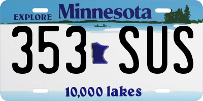 MN license plate 353SUS